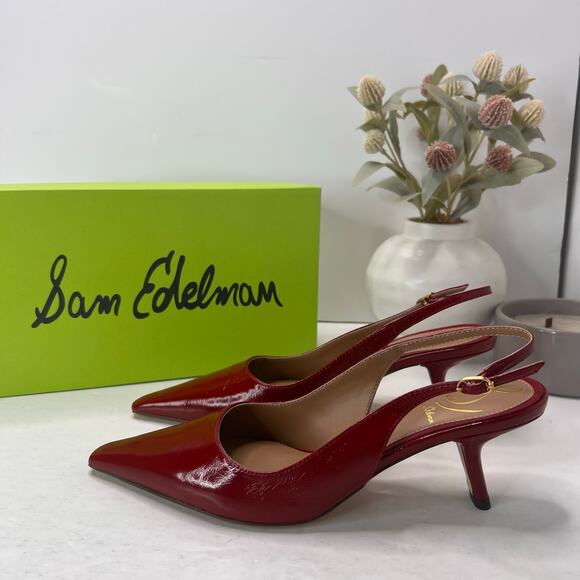 Sam Edelman Bianka Slingback Pumps Red I2677L9601 Women 8 M NWB - Picture 3 of 11